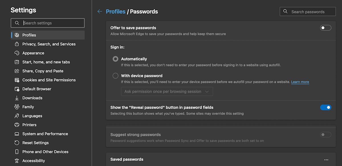 Hoe de ingebouwde wachtwoordmanager van Microsoft uitschakelen