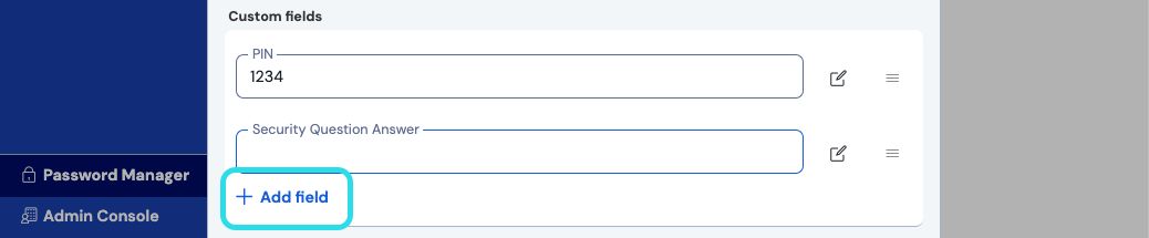 Aangepaste velden in Web Vault